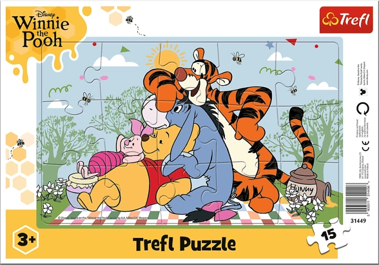 Puzzle Trefl Ursulețul Winnie: Aventurile lui Winnie, 15 piese