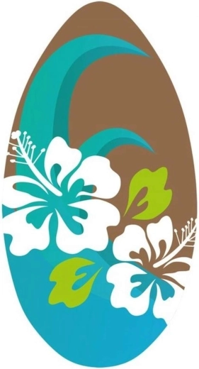 Skimboard din lemn SportX cu flori, 96 cm