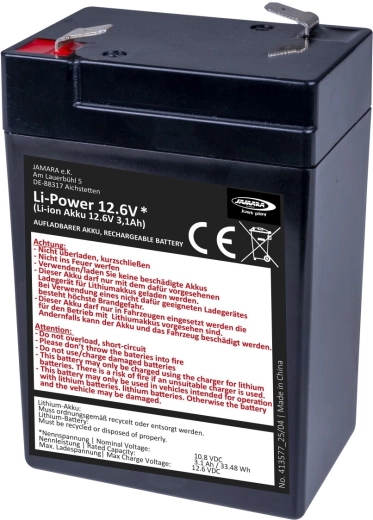 Baterie litiu-ion de schimb JAMARA Li-Power 12,6 pentru vehicule electrice pentru copii