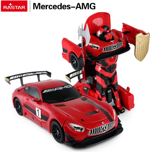 Mașină RC și robot 2în1 Rastar Mercedes-AMG GT3 1:14 roșu