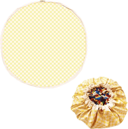 Play and Go Noomad original pătură de joacă și sac pentru jucării vichy yellow
