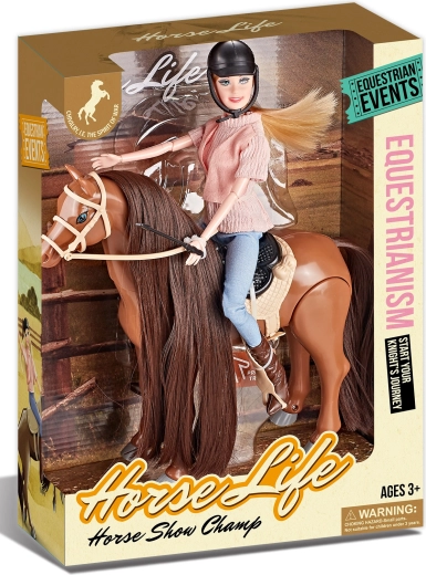 Cal maro pentru echitație, pe baterii, cu sunete și călăreață