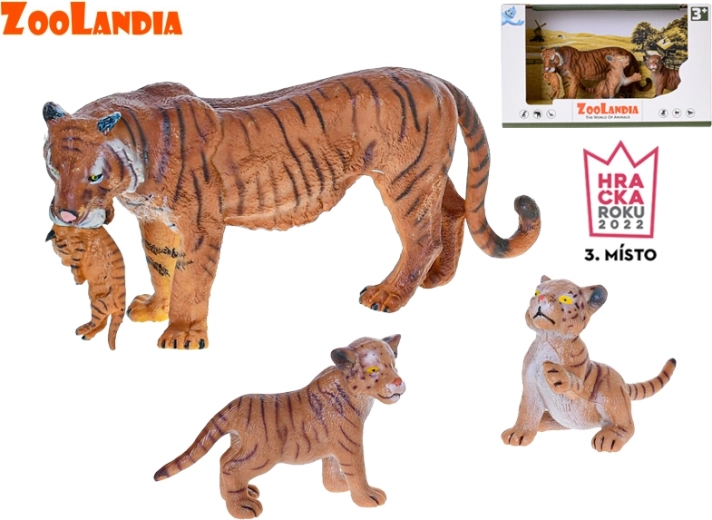 Zoolandia tigroaică cu pui – set de figurine din plastic