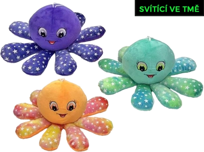 Caracatiță de pluș 10 cm care luminează în întuneric