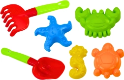 Set de jucării pentru nisip cu lopățică, greblă și forme