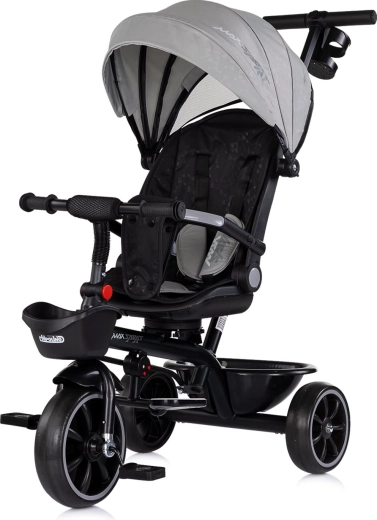 Tricicletă Chipolino cu copertină Max Sport 2 în 1, charcoal