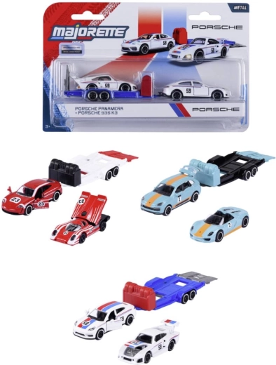 Majorette Porsche cu remorcă 1:64 – set de modele metalice