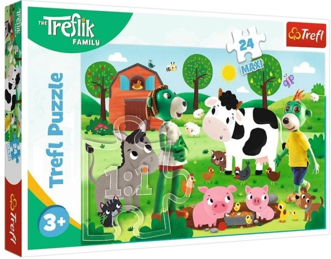 Puzzle 24 maxi Familia Treflik la țară TREFL