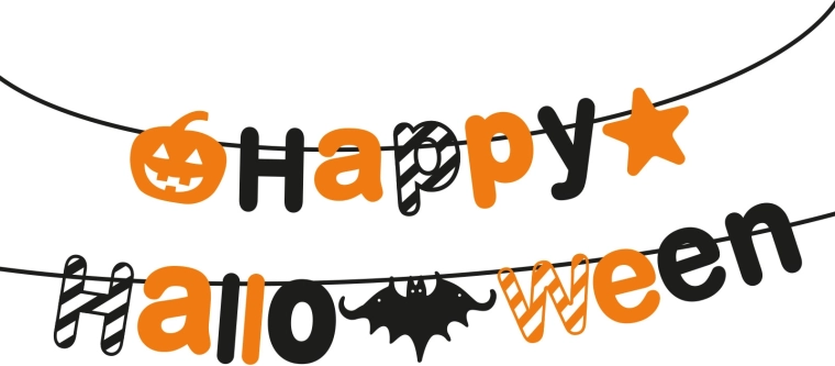 Ghirlandă de hârtie de Halloween Happy Halloween, 3,5 m