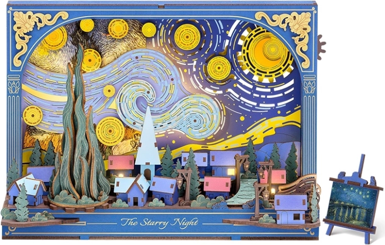RoboTime Puzzle 3D din lemn Noaptea înstelată