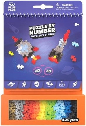 Plus-Plus Activity Pad Puzzle by Number set de construcție spațială 2D/3D, 125 de piese
