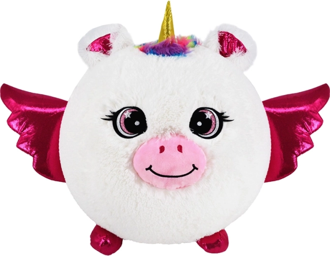 Unicorn gonflabil din pluș, alb, 30 cm