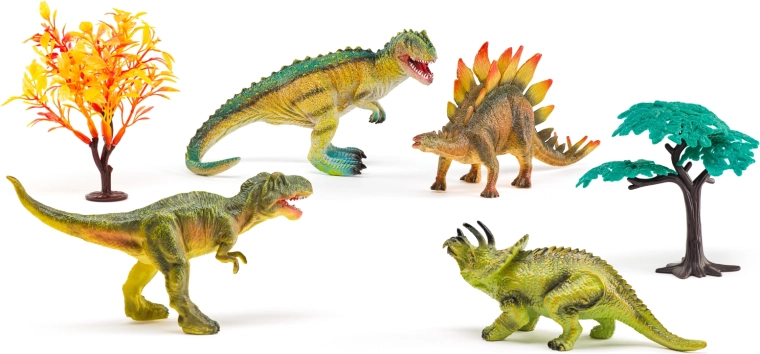 Set de dinozauri Lumea pierdută – figurine și copaci pentru joacă preistorică