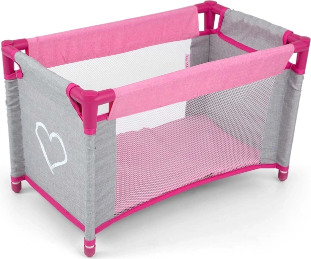 Pătuț pliabil pentru păpuși Milly Mally Lisa prestige pink