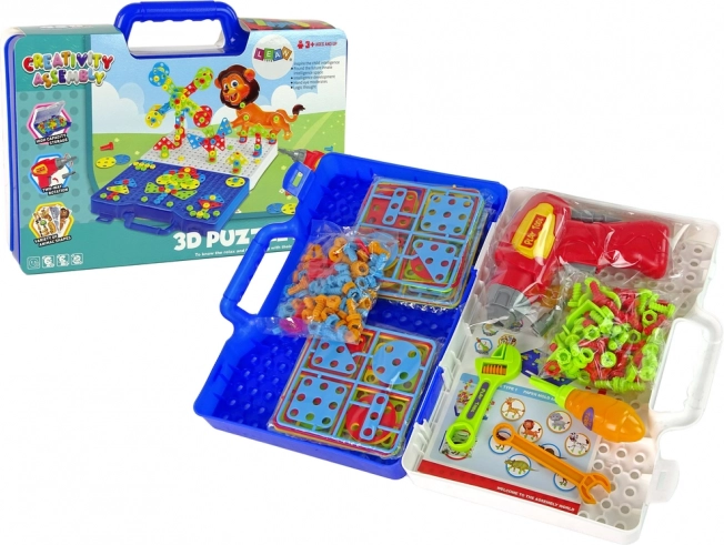 Set puzzle 3D cu valiză și șurubelniță pentru mici meșteri