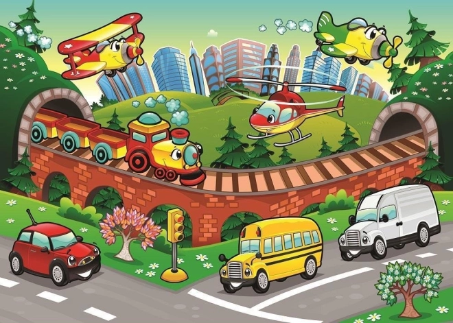 Puzzle transport 50 piese