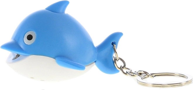Breloc pentru copii delfin cu lumină și sunet - 1 bucată