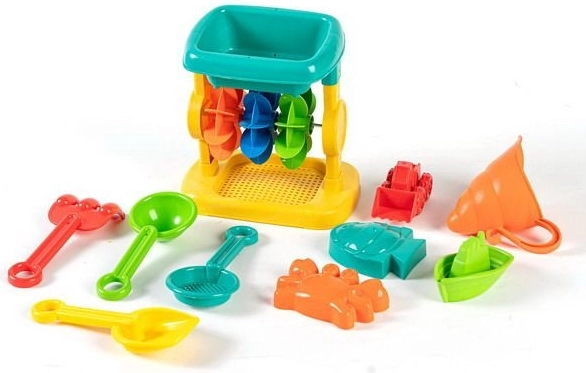 Set de nisip cu moară, 10 piese