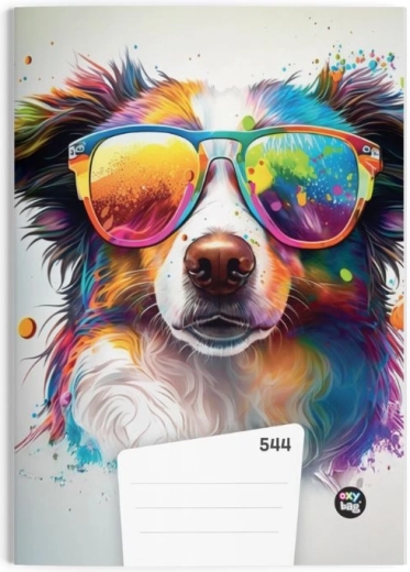 Caiet A5 dictando cu motiv câine, 40 de file, 80 g/m²