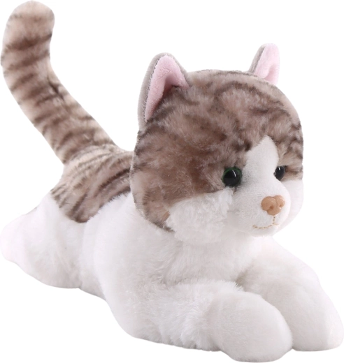 Pisică de pluș culcată 26 cm