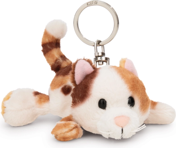Breloc NICI pisică Calico tricoloră culcată 10 cm