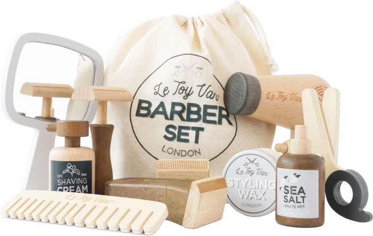 Le Toy Van set din lemn de frizer/coafor pentru copii