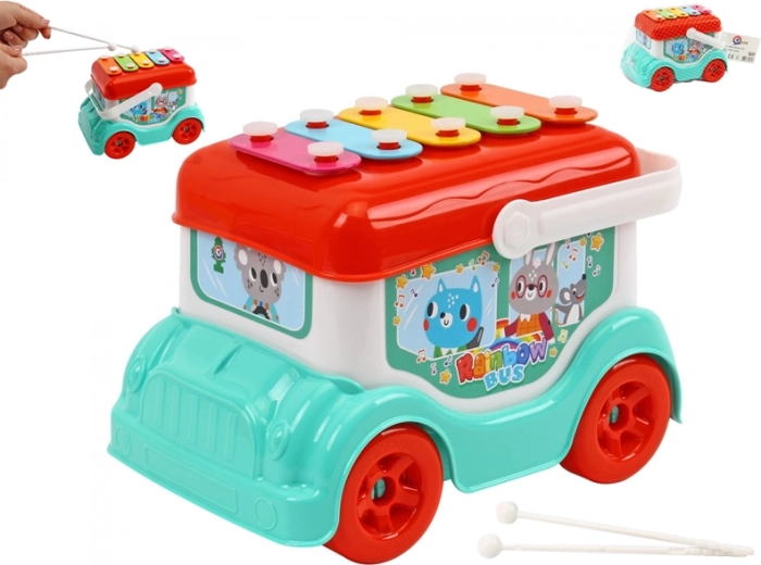 Autobuz cu xilofon pentru copii 19 cm