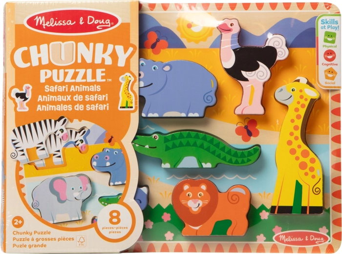 Puzzle chunky din lemn safari MELISSA & DOUG