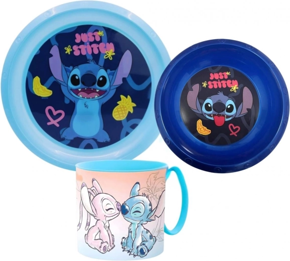 Set de masă din plastic Lilo și Stitch (3 piese)