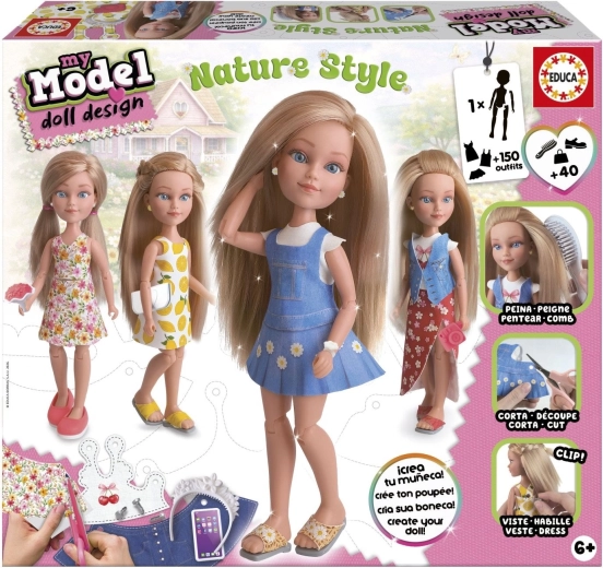 Set creativ Educa My Model Doll Design – stil natural