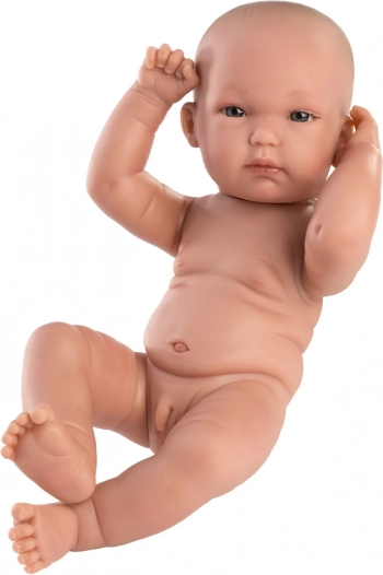 Llorens New Born băiețel – păpușă realistă bebeluș 35 cm cu corp integral din vinil