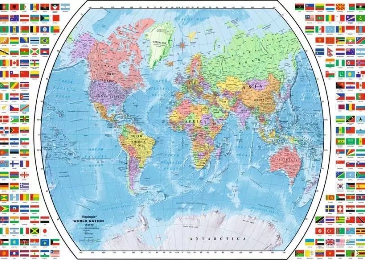 Puzzle Ravensburger – hartă politică a lumii, 1000 de piese