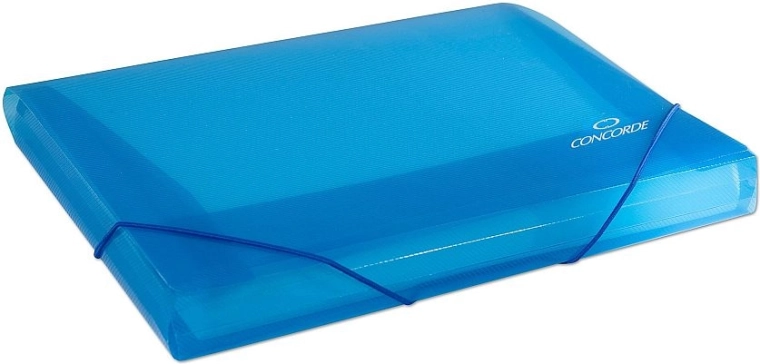 Mape de documente cu elastic A4, albastru transparent CONCORDE