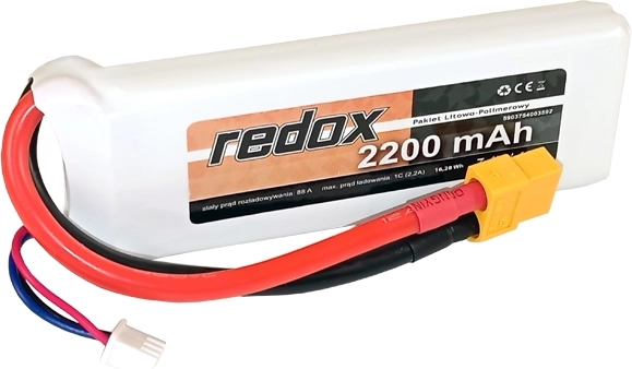 Acumulator Redox LiPo 2200 mAh 7,4 V 40C cu conector XT-60