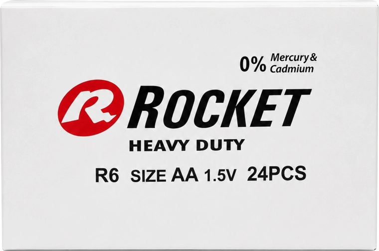 Baterii Rocket AA (R6) 1,5 V zinc-carbon – pachet 24 buc (6×4)