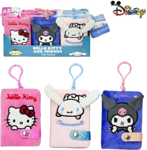 Mini carnețel plușat Hello Kitty cu clips