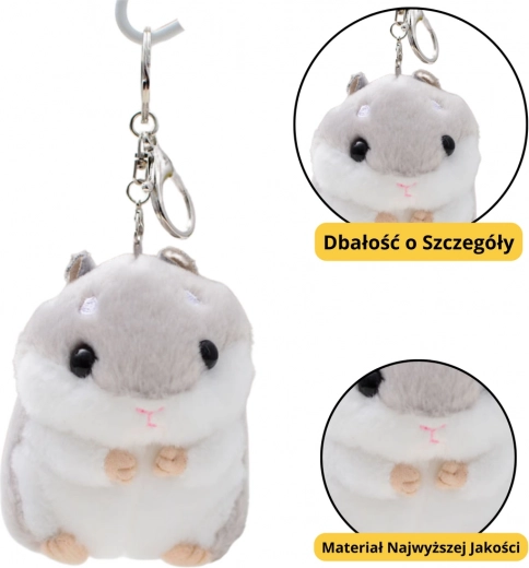 Breloc Hamster de Plus Gri 10 cm