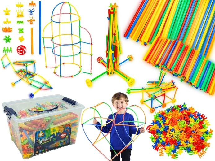 Set de construcție 3D luminos în valiză – 1000 de piese