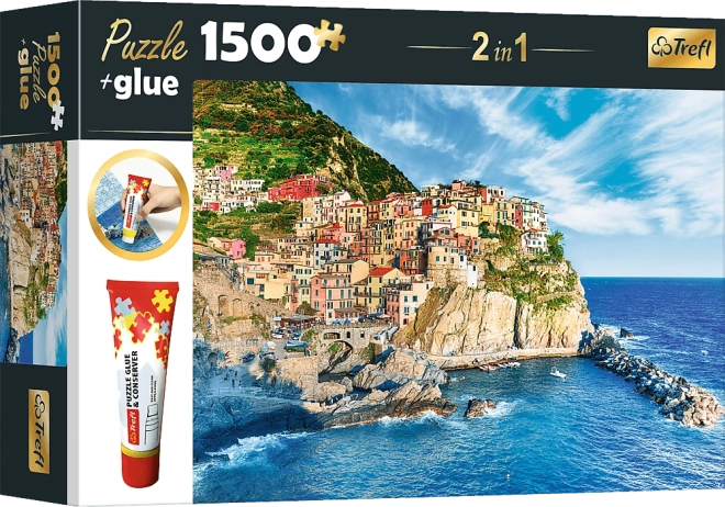 Set puzzle Manarola, Liguria, Italia 1500 piese cu adeziv