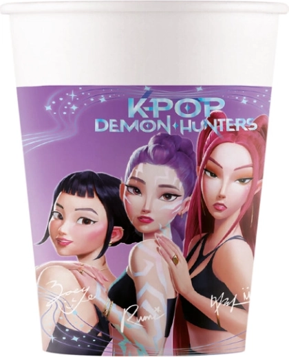 Pahare de hârtie Demon hunters K-POP 200 ml (8 buc.)