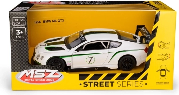Model auto MSZ Bentley Continental GT3 Concept alb la scara 1:24