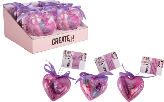 Set cosmetic in formă de inimioară