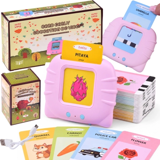 Cititor interactiv de carduri educaționale pentru copii poloneză–engleză (224 carduri)