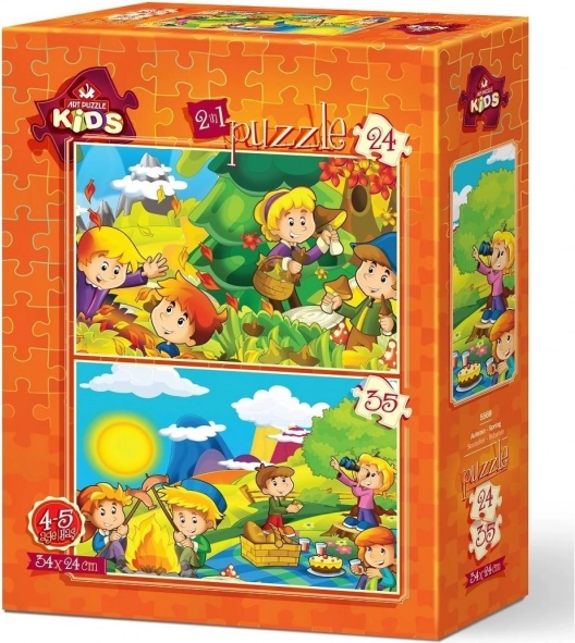 Puzzle Toamna și primăvara 24+35 piese