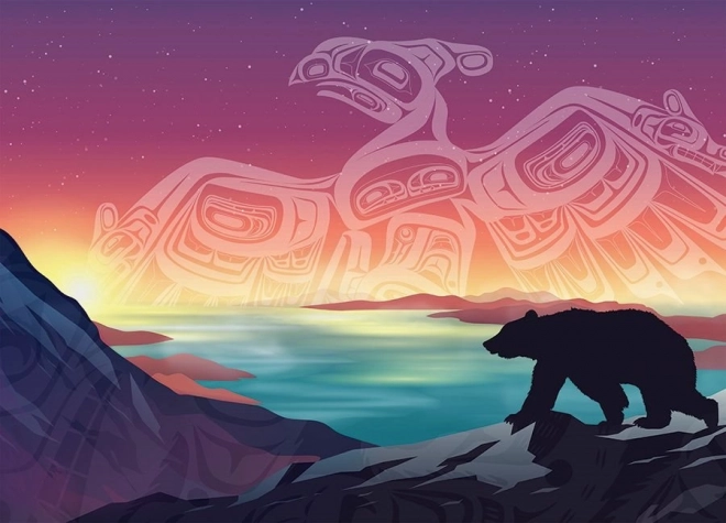 Puzzle Cobble Hill Vântură-verde și Urs 500 piese