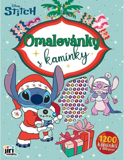 Caiet de colorat cu pietricele Lilo & Stitch de Crăciun