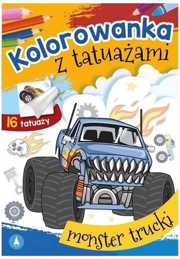 Mototattoo Monster truck-uri – planșe de colorat și tatuaje lavabile