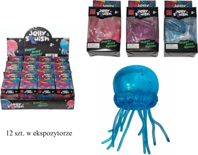 Jucărie antistres tip squishy, meduză cu sclipici