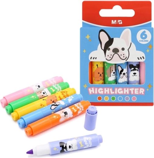 Markere text Mini Puppy Party, set 6 buc