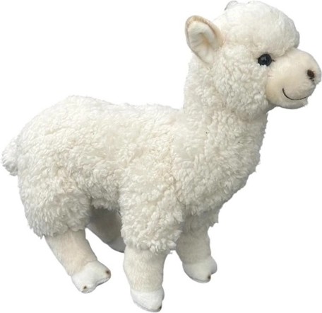 Alpaca de pluș albă 28 cm